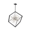 Lustre Sunburst noir mat et chromé à 8 ampoules