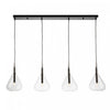 Luminaire suspendu Conic noir à 4 ampoules