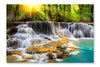 Erawan Waterfall In Kanchanaburi Province 16 po x 24 po : Cadre d'art mural et panneau de tissu