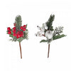 Décoration florale avec baies et pin - ensemble de 12 fleurs artificielles