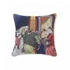 Coussin 18 x 18 en tapisserie orné de gens masqués frappant à la porte - ensemble de 2