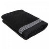 Serviette de bain brodée luxueuse 27 x 50 noire - ensemble de 2 serviettes