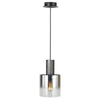 Luminaire suspendu Henley en noir satiné et verre fumé à 1 ampoule