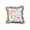 Coussin à estampe numérique de baies et de pin avec frange - ensemble de 2 coussins
