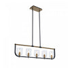 Luminaire pour îlot Cheshire noir et laiton à 5 ampoules