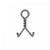 Crochet mural en fer de couleur nickel antique avec double torsade - ensemble de 4 crochets