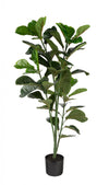 Ficus lyrata artificiel de 47 po pour l’intérieur et l’extérieur en pot noir