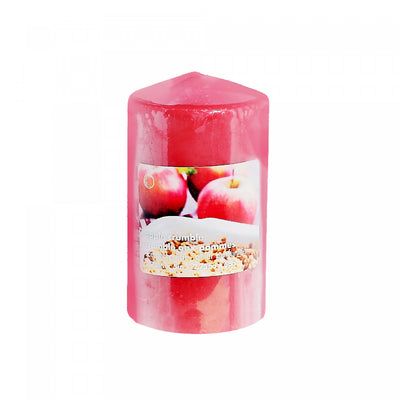 2.75" x 5" Scented Pillar Apple Crumble - Set of 2 Candle|Chandelle pilier parfumée de 2,75 po x 5 po à arôme de croustade aux pommes - ensemble de 2 chandelles