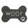 Tapis de plancher pour animaux « Woof » en forme d’os en coton tressé orné d’une empreinte de patte