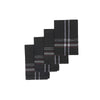 Ensemble de 4 serviettes de table noires à bordure française