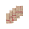 Ensemble de 4 serviettes de table taupe à bordure française