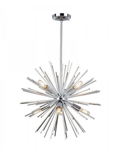 Sunburst 8-Light Chrome Chandelier