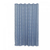 Rideau de douche en polyester bleu et aluminium argenté à motif de treillis