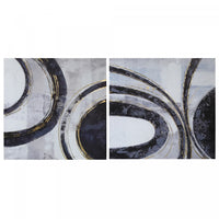 Œuvre d’art murale sur toile peinte à la main au thème « nébuleuse » - ensemble de 2 décorations murales