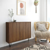 Armoire décorative mince Slim Nordika à 2 portes - noyer