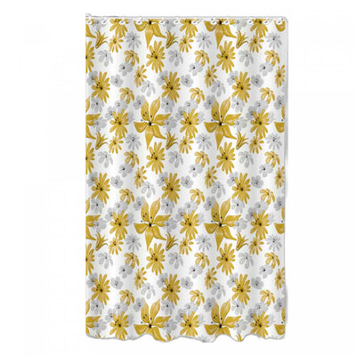 14pc Set Peva S. Curtain 12 Hooks and Bathmat Honey Mustard Shower Curtains|Ensemble 14 pièces en CAV/E moutarde au miel avec rideau de douche à 12 crochets et tapis de salle de bain