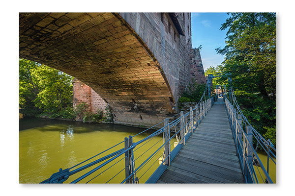 Bridges Of Nuremberg 24 po x 36 po : Cadre d'art mural et panneau de tissu