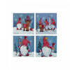 Sous-verre de Noël carré de 8 po en céramique orné d’un gnome - ensemble de 4