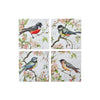 Sous-verre carré de 8 po en céramique avec oiseau printanier - ensemble de 4 sous-verre