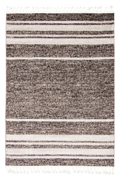 Vera Earth Taupe/Black Area Rug - 7'10" x 10'5"