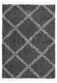 Carpette à poil long Helma Stark gris foncé 6 pi 7 po x 9 pi 6 po