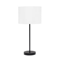 Lampe de table blanche Simple Designs avec pied mince noir