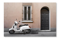 Typical Italian Motorcycle 16 po x 24 po : Cadre d'art mural et panneau de tissu