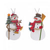 Ornements de Noël bonhomme de neige divers en bois - ensemble de 12