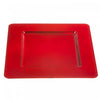 Assiette de présentation carrée de 13 po rouge bordée de perles - ensemble de 2