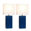 Ensemble 2 lampes de table moderne Elegant Designs en cuir bleu