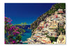 Town of Positano, Italy 16 po x 24 po : Oeuvre d’art murale en panneau de tissu sans cadre
