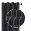 Panneau coupe-lumière Chain Link de 84 po noir en jacquard - ensemble de 2