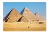 View of The Pyramids Near Cairo 28 po x 42 po : Oeuvre d’art murale en panneau de tissu sans cadre