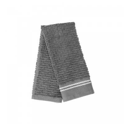 Luxury Stitch Hand Towel 16 x 27 Cool Grey - Set of 6 Towels|Essuie-mains brodé luxueux 16 x 27 gris froid - ensemble de 6 serviettes