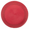 Napperon rond en vinyle avec bordure rouge - ensemble de 12