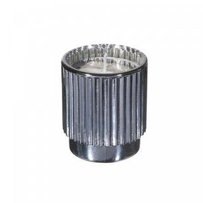 4.6 Oz Ribbed Electroplated Scented Candle Midnight Charm - Set of 2|Bougie parfumée côtelée électroplaquée de 4,6 oz à arôme de charme de minuit - ensemble de 2