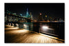 The Brooklyn Bridge and Manhattan Skyline 16 po x 24 po : Oeuvre d’art murale en panneau de tissu sans cadre