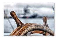 Steering Wheel Sailboat 24 po x 36 po : Cadre d'art mural et panneau de tissu
