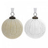 Ornement à motif Art déco de 4 po en verre blanc peint doré ou argenté - ensemble de 4 ornements de Noël