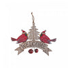 Décoration murale « Welcome » ornée de deux cardinaux en bois