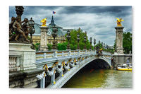 Beautiful Bridge Of Alexandre Iii In Paris 28 po x 42 po : Cadre d'art mural et panneau de tissu