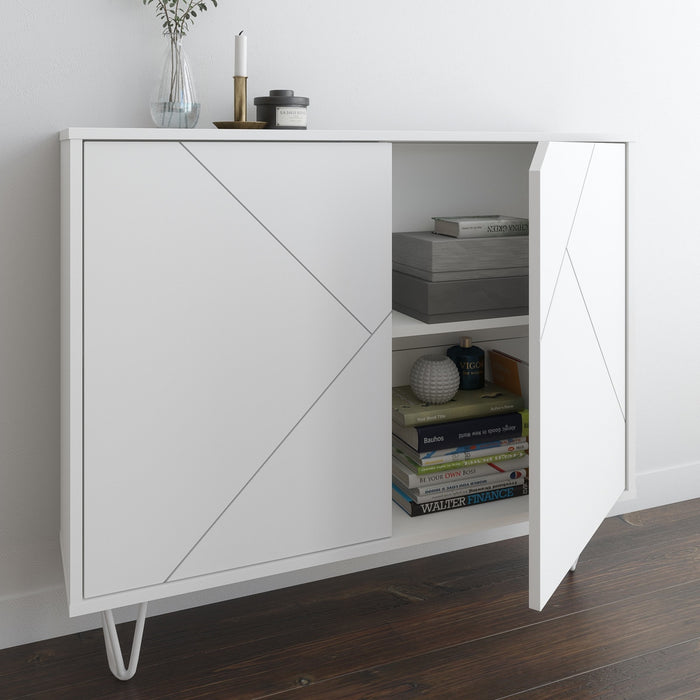 Armoire décorative Nordika à 2 portes - blanche