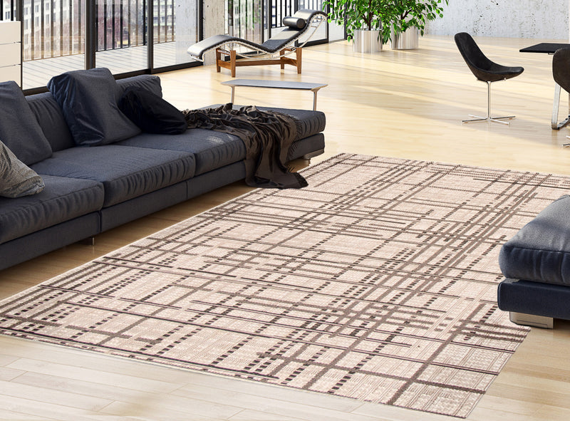 Carpette Sadie Burburry argent-noir - 7 pi 10 pox 10 pi 2 po