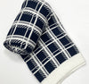 Jeté Cambridge bleu marine et blanc - 50x60