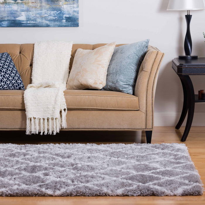 Carpette Ker grise à motifs de diamants 4 x 6