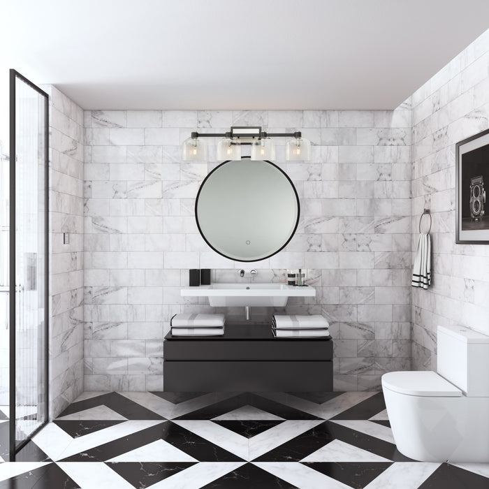 Éclairage au-dessus du meuble-lavabo Lyndon à 4 ampoules