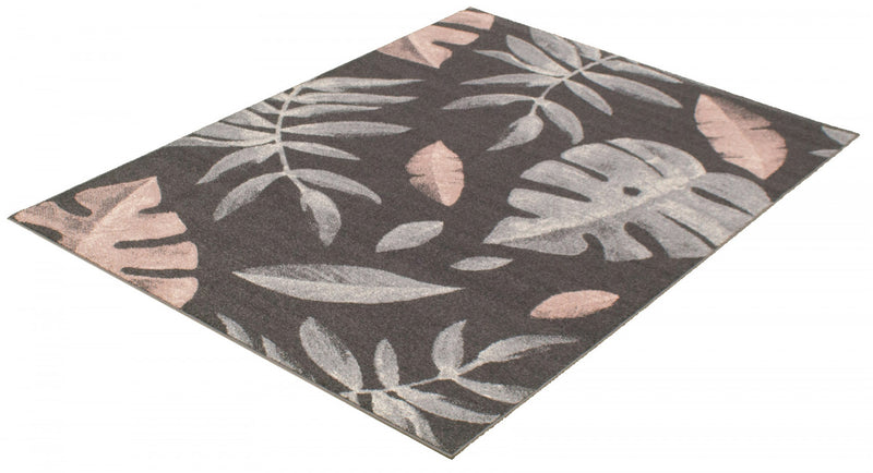 Carpette Palta anthracite-rose - 3 pi 11 pox 5 pi 7 po