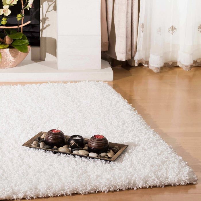 Carpette à poil long Victoria blanche 3 x 5