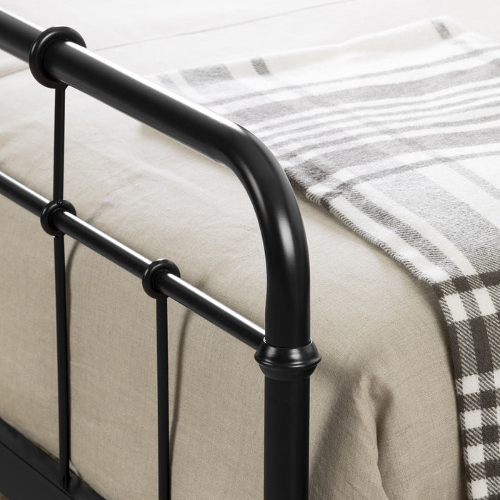 Lit plateforme double Versa en métal - noir solide