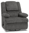 Fauteuil pivotant, berçant et inclinable Design à mon image de 38 po en tissu de chenille avec accoudoirs de rangement - gris graphite atlantique